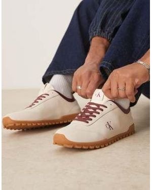 Calvin Klein Calvin Klein Jean Suede Low Runner Trainers With Gum Sole - Blue