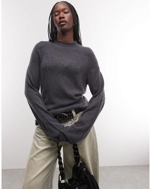 Weekday Wool Blend Mock Neck Sweater - Grey