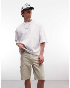 Dickies 11 Inch Hickory Striped Carpenter Shorts - White