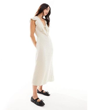 Nobody's Child Tie Midi Dress - White