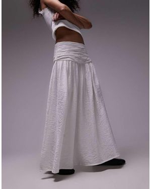 TOPSHOP Ruch Waistband Full Hem Maxi Skirt - Grey