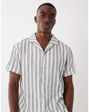 Brave Soul Co-Ord Textured Short Sleeve Shirt - White