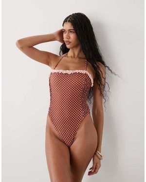Reclaimed Vintage Swimsuit With Ruched Side Panels - Multicolour