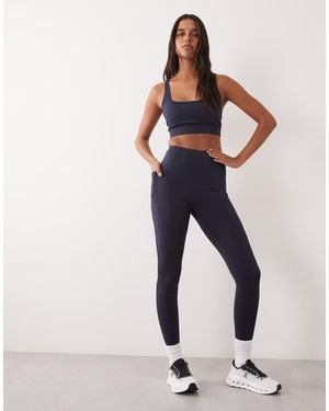 4505 Icon Active Tie Waist Run legging With Phone Pocket - Blue