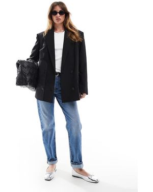 ASOS Oversized Elegante Binnenstebuiten Blazer - Zwart