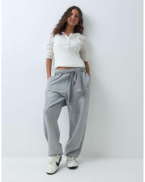 Nike Studio Fleece Middelzware Oversized Joggers Met Boorden - Grijs