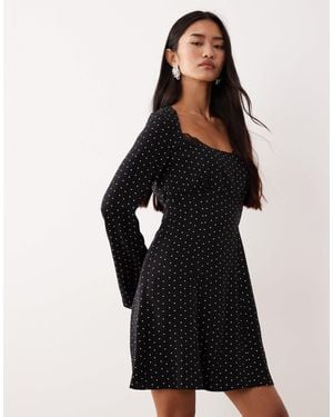 Nobody's Child Olivia Lace Square Neck Mini Dress - Black