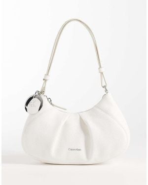 Calvin Klein Mini Shoulder Bag With Metal Hardware - White