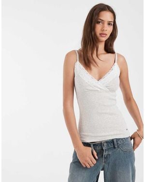 Hollister Lace Trim Cami - White