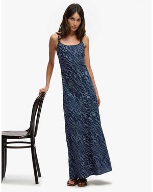 Superdry Printed Cami Maxi Dress - Blue