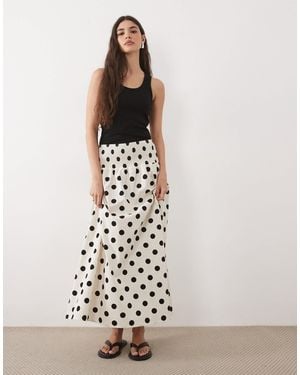 ASOS Shirred Drop Waist Maxi Skirt - White