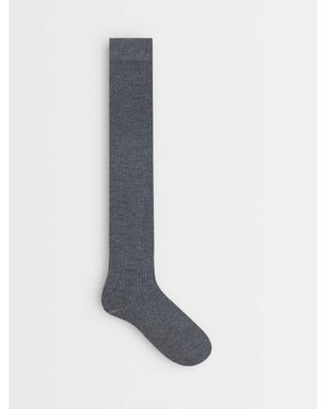 ASOS Geribbelde Kniekousen - Wit