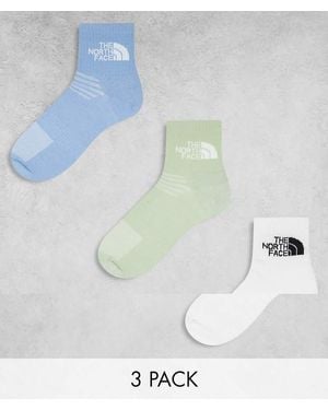 The North Face 3 Pack Logo Ankle Socks - White