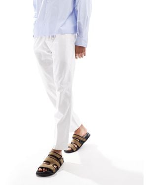 Hollister Loose Linen Pull On Trouser - White