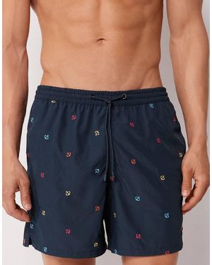 Calzedonia Pattern Swim Boxer Formentera - Blue