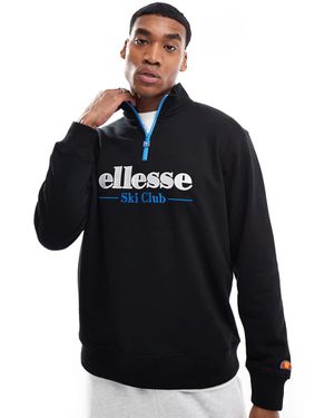 Ellesse Sudadera Negra Con Cremallera Corta Baleor De - Azul