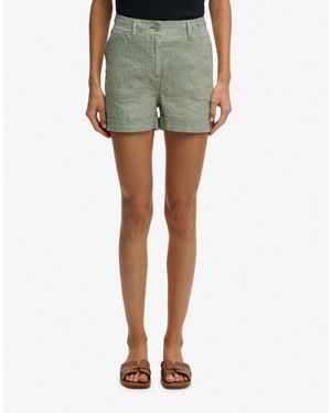 Superdry – leinen-shorts - Grün