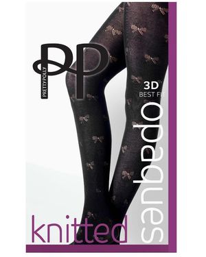 Pretty Polly Panty Met Strikpatroon - Zwart