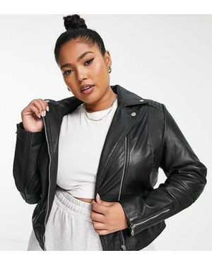 Barneys Originals Chaqueta Biker De Cuero Belina De Barney's Original Plus - Negro