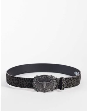 ASOS – western-gürtel aus rindsleder - Grau