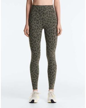 Oysho Evermove Leopard Print High-Rise Ankle-Length Leggings - Green