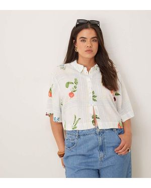 Nobody's Child Camisa Corta Con Estampado De Cuadros Y Frutas Bennie De - Blanco