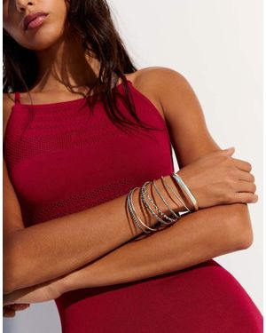 Bershka Confezione Da 7 Bracciali Sottili - Rosso