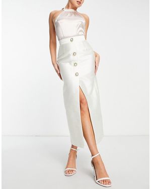 Sister Jane Dream Bridal Midi Skirt With Split Co-ord - White