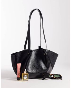 Glamorous Tote Tas Van Imitatieleer Met Structuur - Zwart