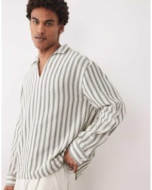 ASOS Oversized Overhead Stripe Shirt - Grey