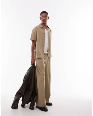 TOPMAN Premium Interlock Straight Leg jogger - White