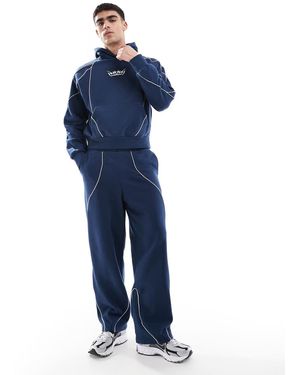 Bershka Piped Co-ord Wide Leg joggers - Blue
