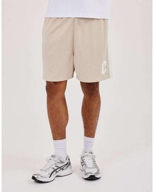 CERNUCCI Relaxed Mesh Panelled Shorts - Natural