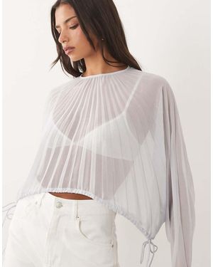 ASOS Geplooide Blouse Met Bandje - Grijs