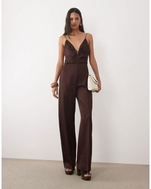 Mango V-neck Sleeveless Tailored Jumpsuit - Natural