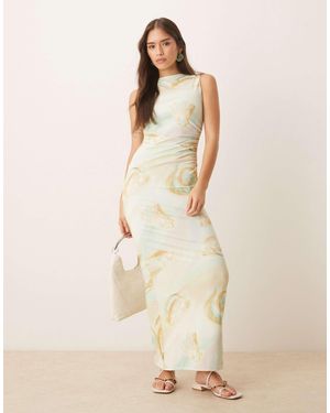 ASOS – ärmelloses midikleid mit weicher haptik und muschelprint - Natur