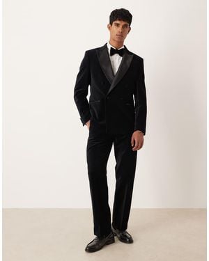 ASOS Straight Leg Tuxedo Suit Trousers - Black