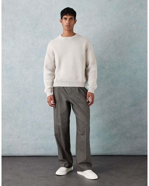 ASOS Smart Wide Leg Trousers With Front Pleat - Grey
