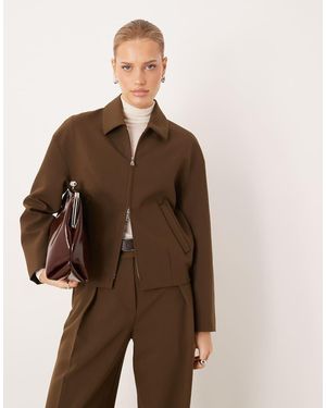 Mango Cintu Harrington Jacket Co-Ord - Brown