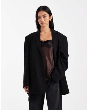 ASOS Blazer effet croisé dans le dos - anthracite - Noir