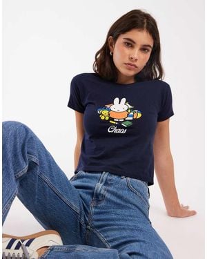 Daisy Street X Miffy Baby Tee With Chaos Graphic - Blue