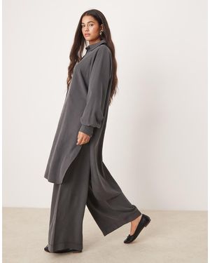 ASOS Camicia Taglio Lungo Grigia - Grigio