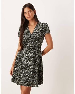 Glamorous V Neck Mini Dress - Black