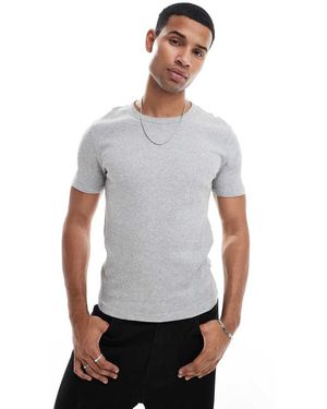 New Look T-Shirt Attillata Mélange - Grigio