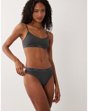 Calvin Klein Heritage cotton - string - anthracite - Marron
