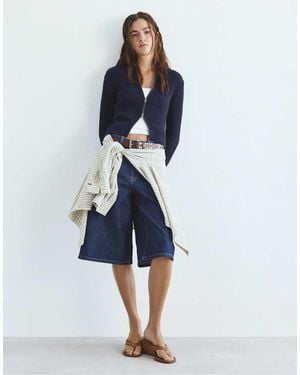Pull&Bear Zip-up Cardigan - Blue