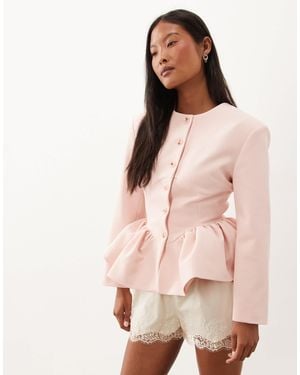 Miss Selfridge Corsage-blazer mit schößchen - Pink