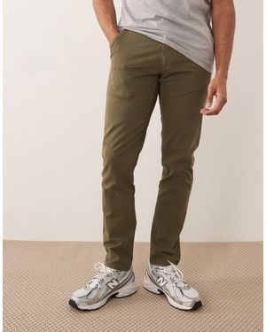 Farah Elm Straight Leg Twill Chino Pants - Natural