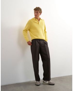 TOPMAN Weite hose mit mikro-karomuster und bundfalten - Mettallic