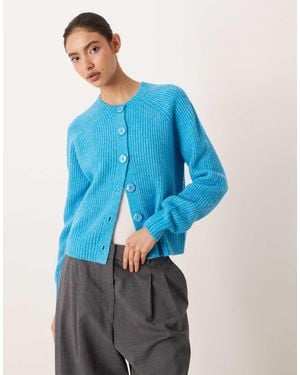 Threadbare Crew Neck Cardigan - Blue
